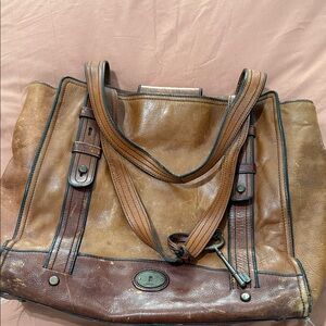 Fossil Brown Leather Laptop Bag